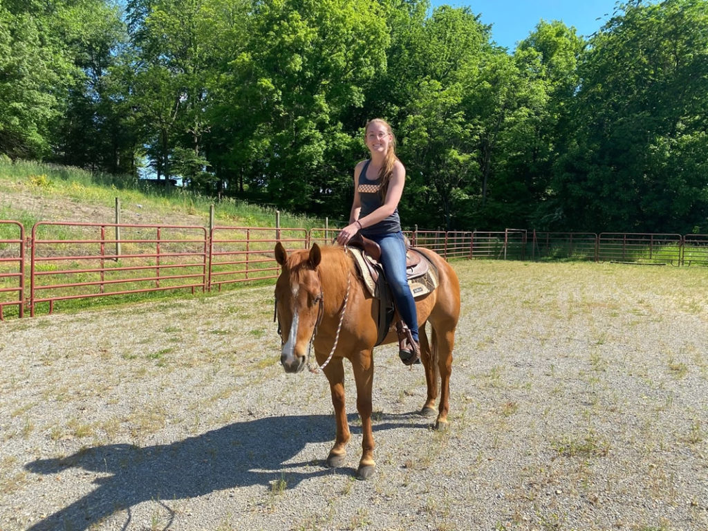 Emma on a horse