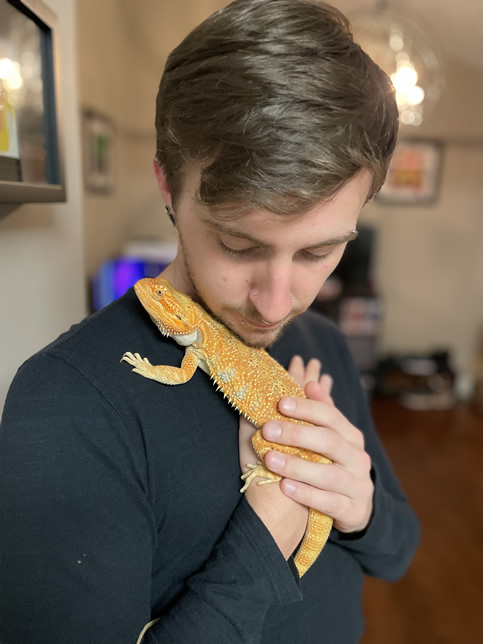Jeremy holding a lizard