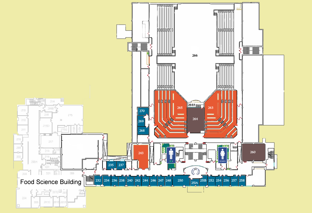 Map of the second floor of Brehm Animal Science