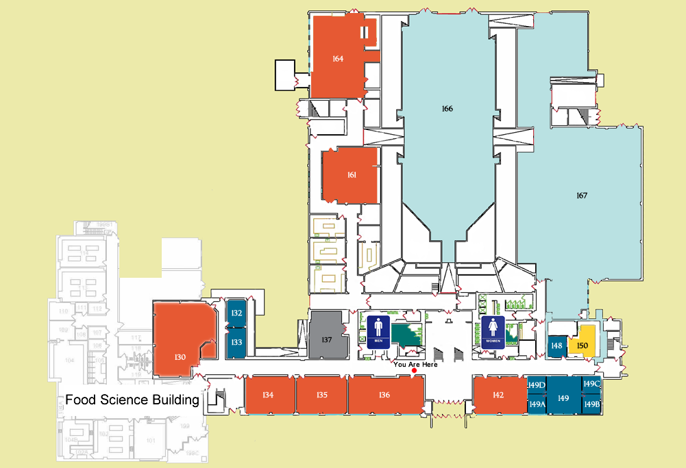 Map of the first floor of Brehm Animal Science