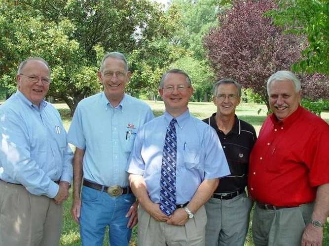 David Kirkpatrick with other retirees