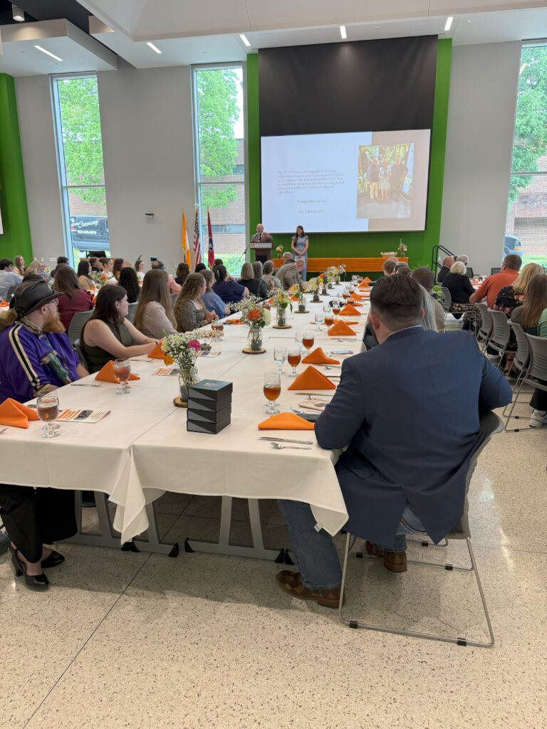 People sitting at the 2025 ANSC scholarship banquet,.